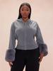 2026 Women's Cropped Hooded Zip-Up Sweatshirt Jacket with Plush Cuffs