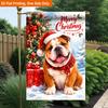 2D Flat, 2D Flat Printing Garden Flag 1pc, Merry Christmas Celebration Durable Single-Sided Print Yard Flag, Garden & Home Holiday Decoration, 29.97x4