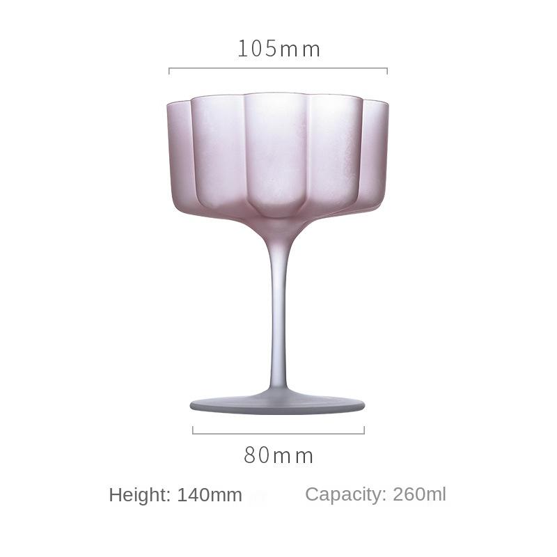 Colorful Frosted Glass Cocktail Mug Masked Candy Goblet Home Petal Lace Macaron Ice Cream Cup Holiday Party Barware