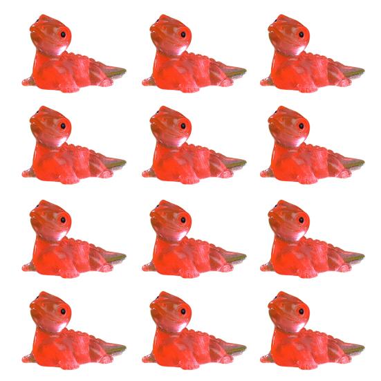 12Pcs Mini Lizard Figurine Glow-in-the-dark Resin Tiny Cabrite Ornament Miniature Animal Statue Toy Fairy Garden Microlandscape Desktop