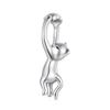 WOSTU 925 Sterling Silver lovely cat charms Horseshoe Celtic Knot Pendant Rose Heart Beads Fit DIY Bracelet Neck Valentine Gift
