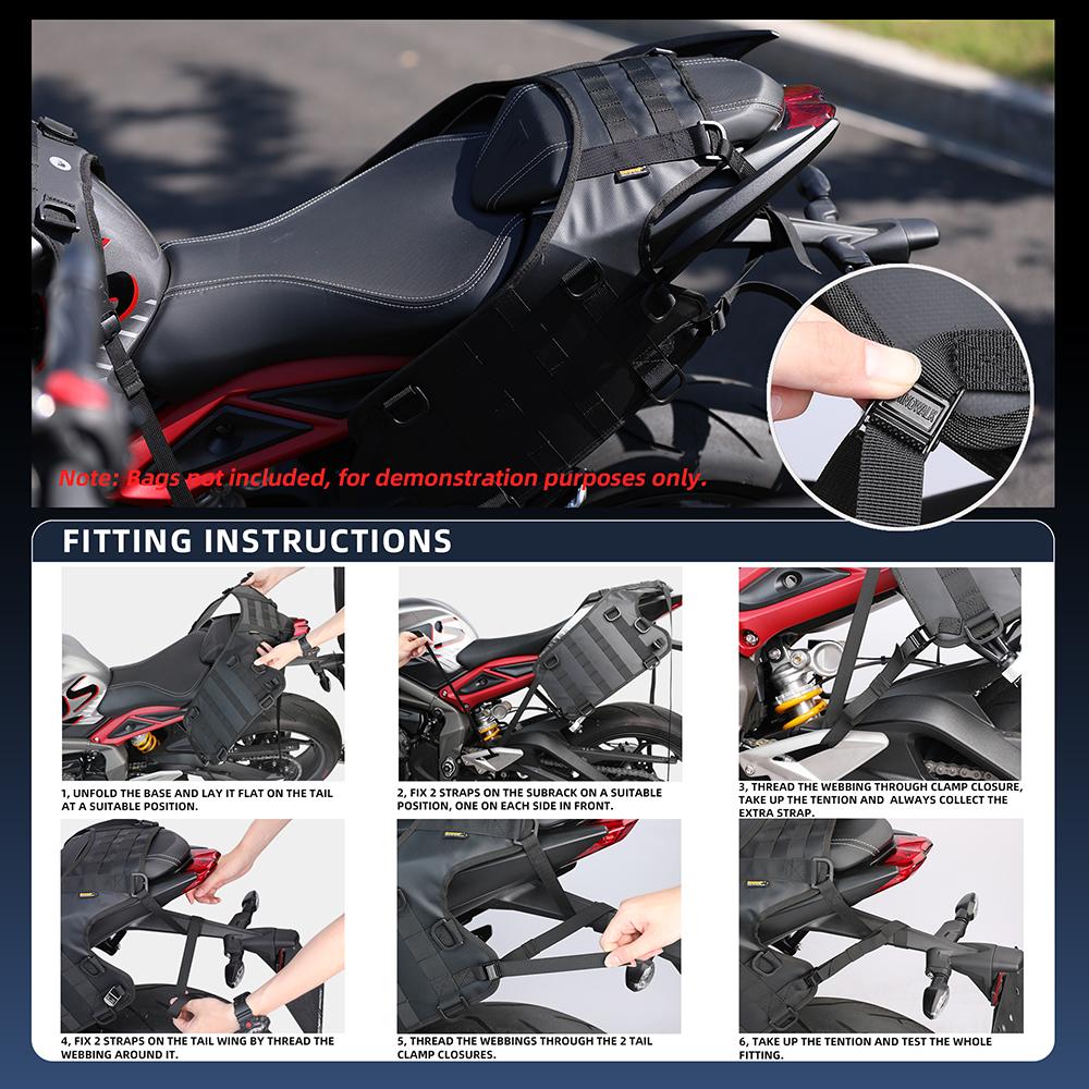 Motorcycle Rearseat Side Bag Base Portable Motor Accessory Universal Motorcross Rear Side Bag Base