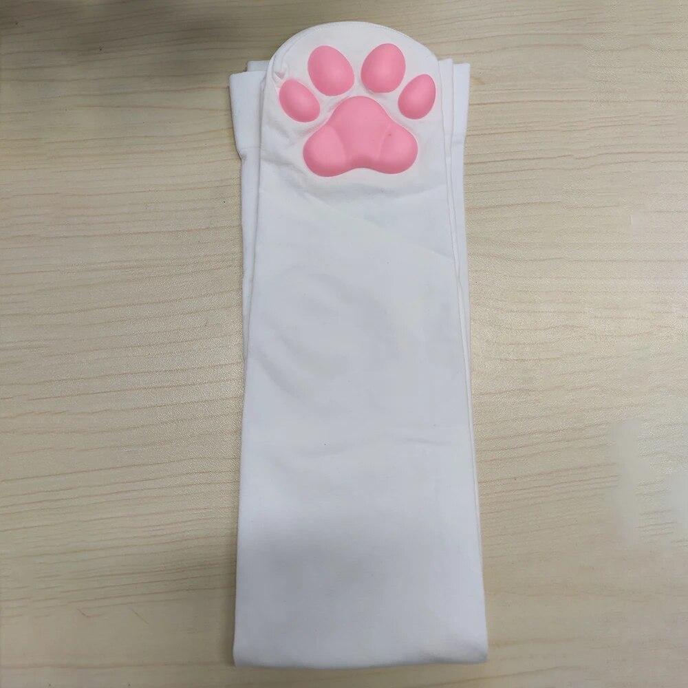 

Kawaii носки с кошачьими когтями выше колена, 3D силиконовые перчатки с кошачьими лапами, женские и девушки, косплей, чулки до бедра, ночные клубы, вечеринка на Хэллоуин