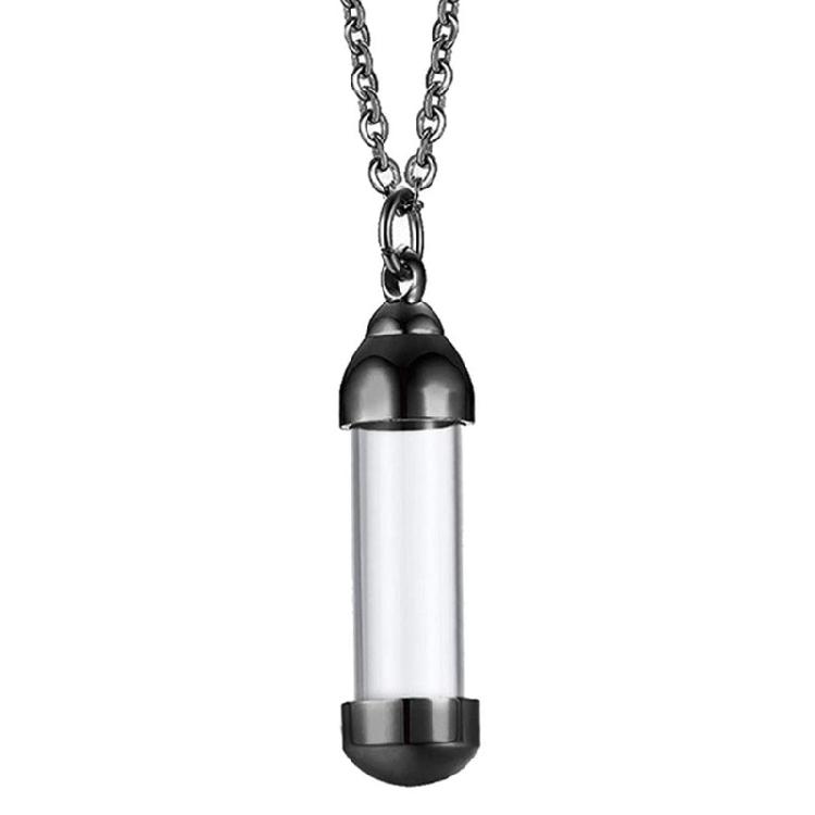 Practical Sturdy Stainless Steel and Glass Pendant Necklace Charm Pendant for Hair Keepsakes and Memorial Purposes