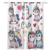 Cortinas de janela fofas de unicórnio de desenho animado Cortinas para sala de estar Itens decorativos Sala de estar