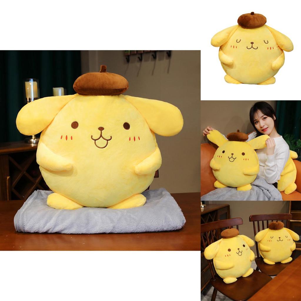 Cute Pudding Dog Plush Toy Sofa Pillow For Office Nap And Air Conditioning Blanket