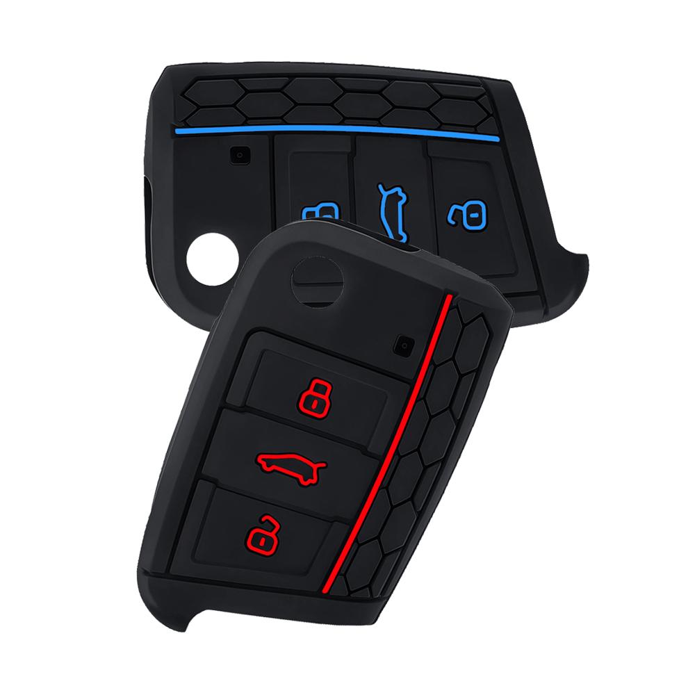 Silicone Flip Key Cover 3 Button Fit For Vw Golf 7 Mk7 Skoda Seat 2014 Fob Hull Octavia Combi Leon Ibiza Cuptra Case