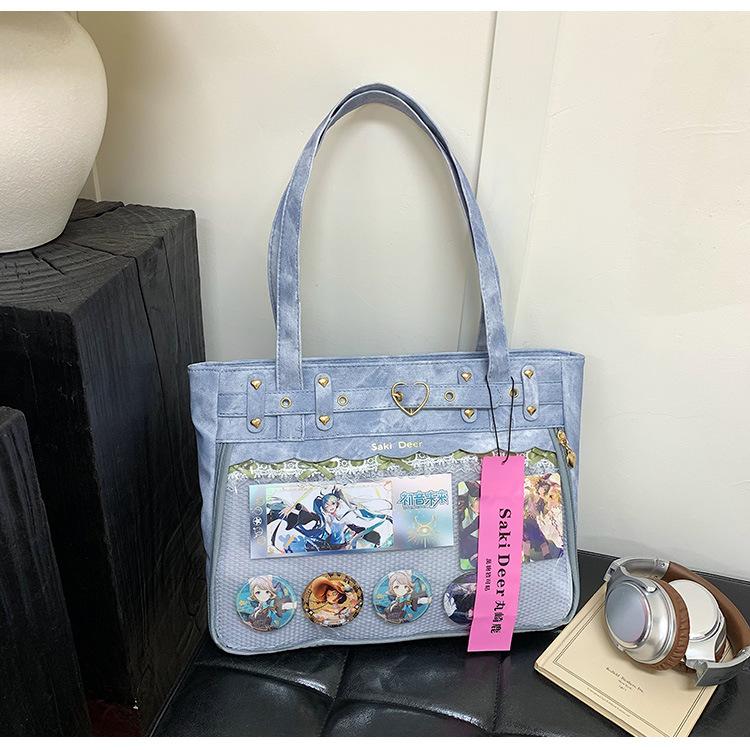 

Сумка из ткани Оксфорд, женская, большой емкости, новинка 2024 года, осенне-зимняя, универсальная, для отдыха, сумка через плечо, сумка-тоут для поездок на работу синий