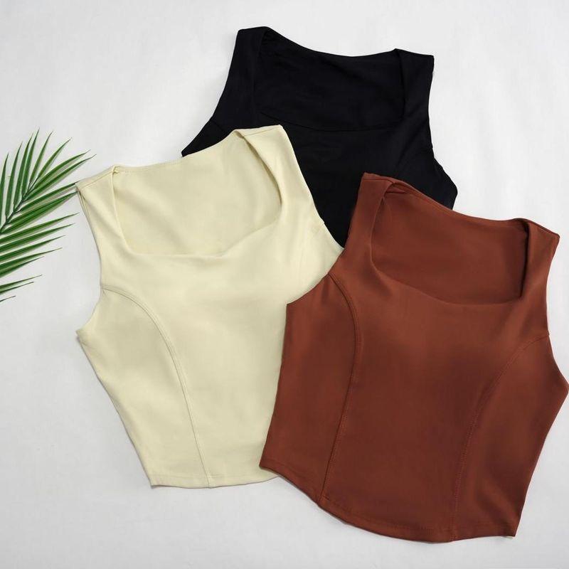 

12 Yoga Vest Sleeveless Top Luwx015 Black M