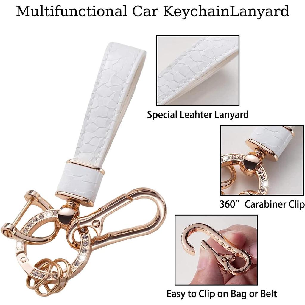 Gold-Edged Key Cover Pendant with Stone Pattern Keychain for Cars - Cross-Border Bestseller