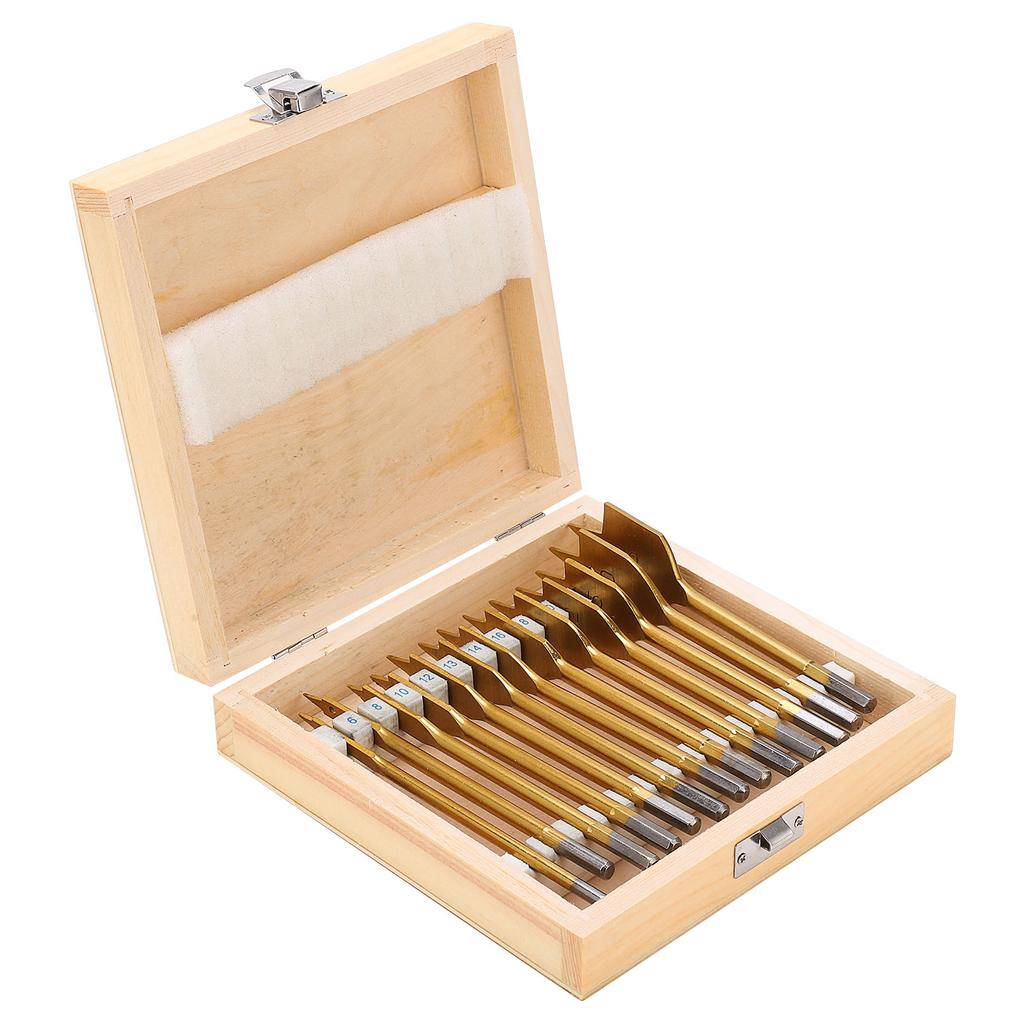 13pcs High Carbon Steel Paddle Flat Bits 1Celsius4in Hex Shank Wood Hole Cutter