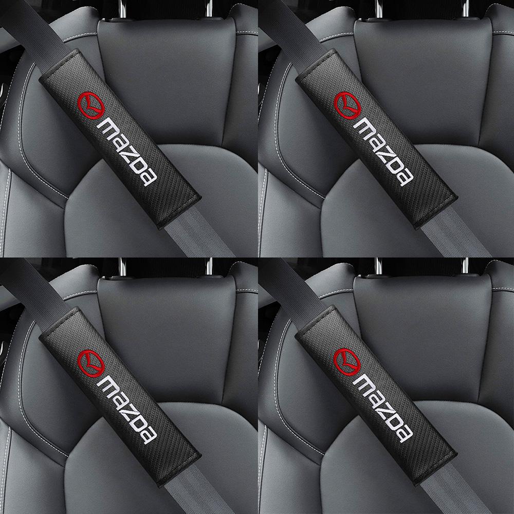 Car Seat Belt Cover Car Carbon Fiber Seat Belt Shoulder Pads Shoulder Protection For Mazda 2 3 6 7 Axela CX-5 CX-3 CX-8 Demio MS