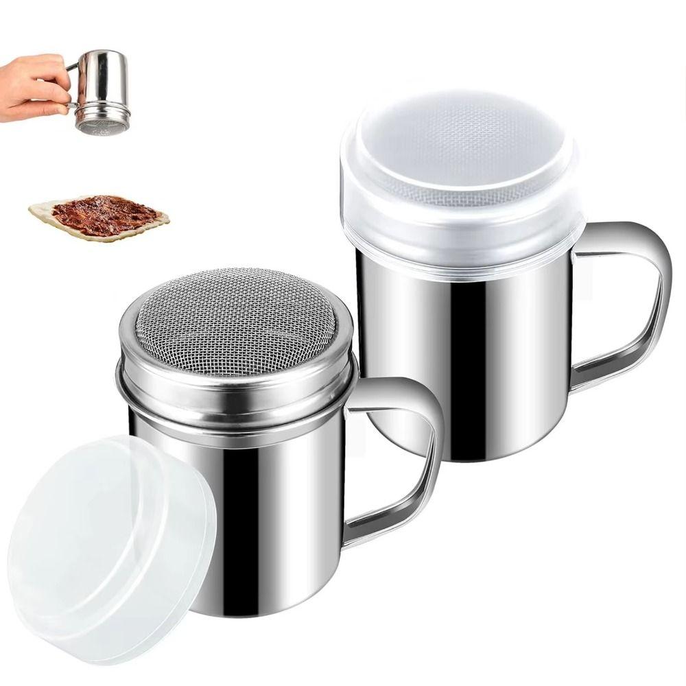 With Handle Powdered Sugar Shake Duster Stainless Steel Cinnamon Shake Sifter Flour Sifter Soda