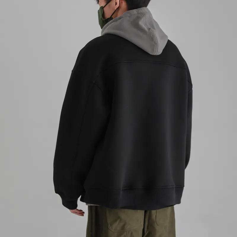 Jaqueta de Uniforme de Beisebol Masculina de Tamanho Grande, Pelúcia Peluciada Espessa, Outono e Inverno, Marca da Moda, Solta Casual