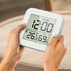 LCD Temperature and Humidity Clock with 3 Alarms, Multifunctional Alarm Clock, Wake-up Assistant for Children and Students, Digital Shower Clock with