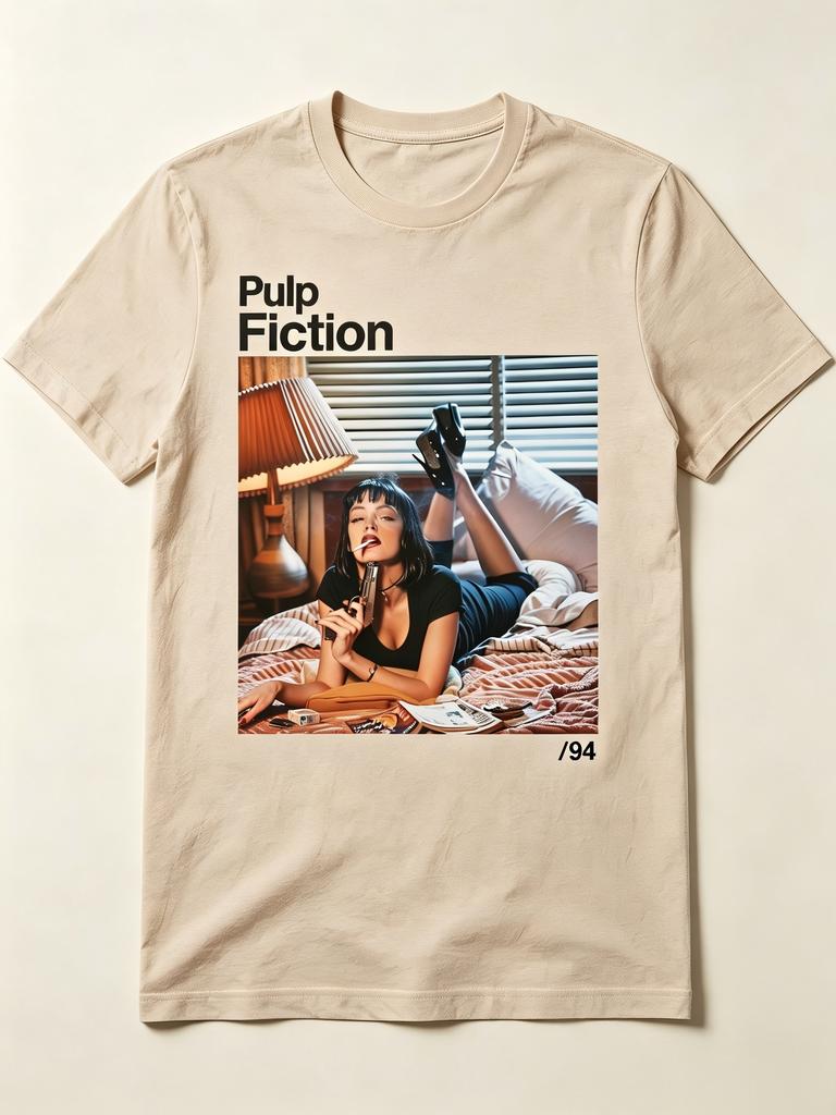 Pulp Fiction Film Classico Streetwear Punk Rock Hip Hop T-shirt Uomo Donna Casual Manica Corta Girocollo Maglietta Unisex Moda Top