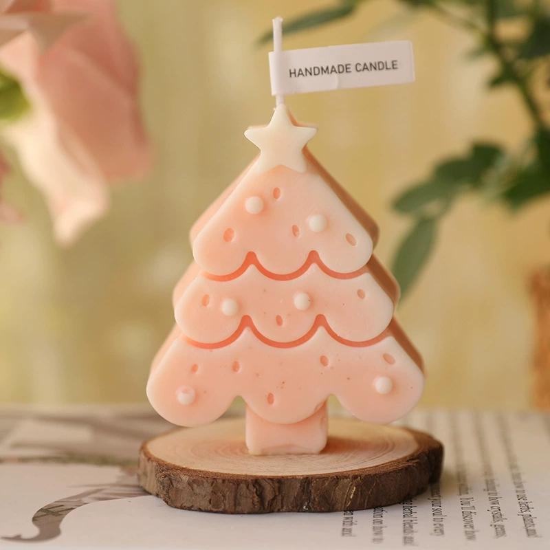 1Pc Christmas Soy Wax Aromatherapy Candle - Creative Multi-Color Christmas Tree Shape, Romantic Xmas Gift & Home Decor