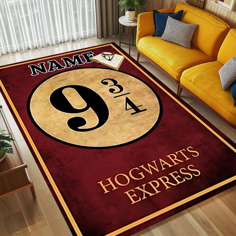 Custom Name Magical Journey Living Room Non-Slip Area Rug Soft Carpet for Bedroom Kids Playroom Sofa Office Home Decor Doormat