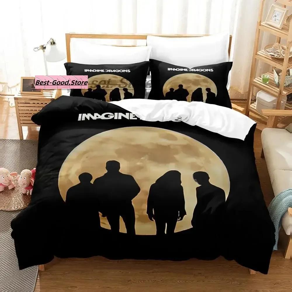 

Imagine Dragons 3D Anime Bed Sheet Set Printed Duvet Cover Pillowcase Bedding Set Linen Sheet Quilt Cover Full Queen King Size 70x133cm 2pcs