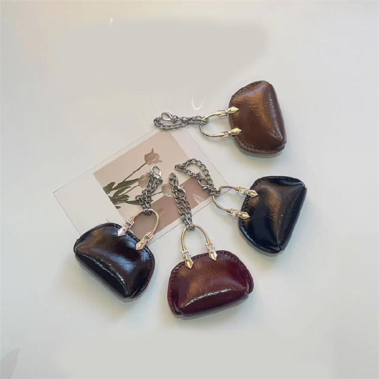 Small Keychain Bags Pendant Fashion PU Leather Keyring Decors for Women Bag Charm for Travel Sports and Daily Use