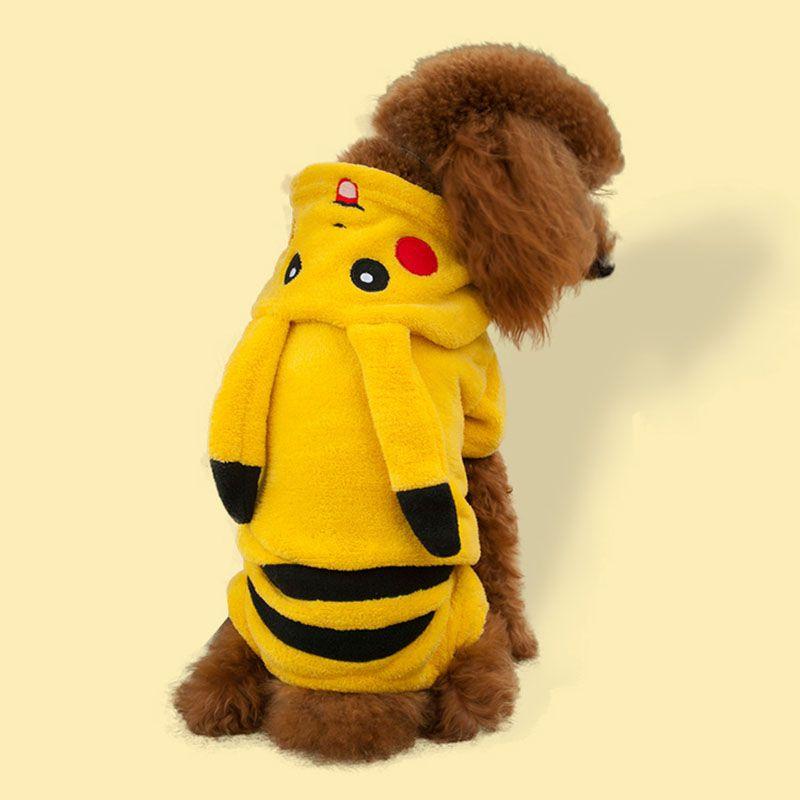 Roztomilý kostým pro mazlíčky Pokémon Go s designem Pikachu s kapucí pro psy a kočky