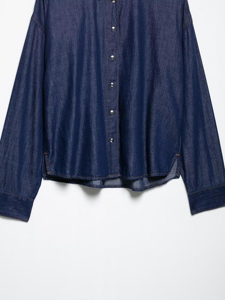 TAOP&ZA Spring Women's Denim Shirt & High Waist Wide Leg Pants Set