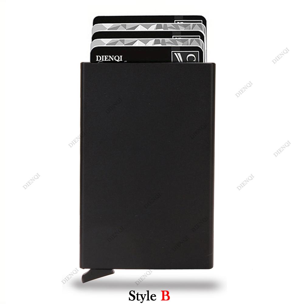 Rfid Credit Card Holder Smart Wallets Men ID Bank Cardholder Case Metal Thin Slim Pop Up Aluminium Minimalist Wallet Gift