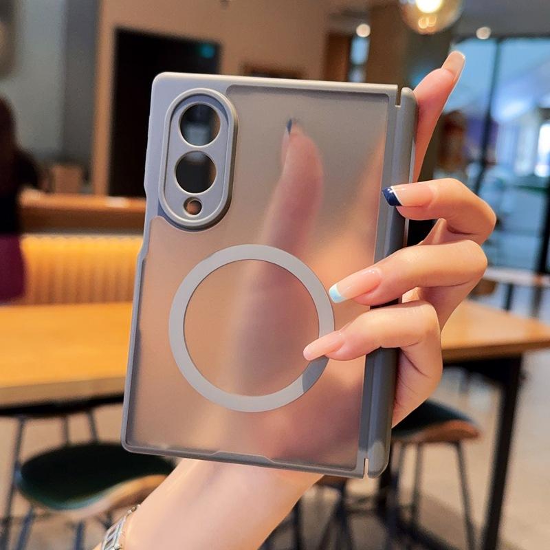 Applicable To Samsung Zfold1 Wide Folding Magnetic Mobile Phone Case FOLD1 Double Central Axis W11 Skin Matte Pc  Case