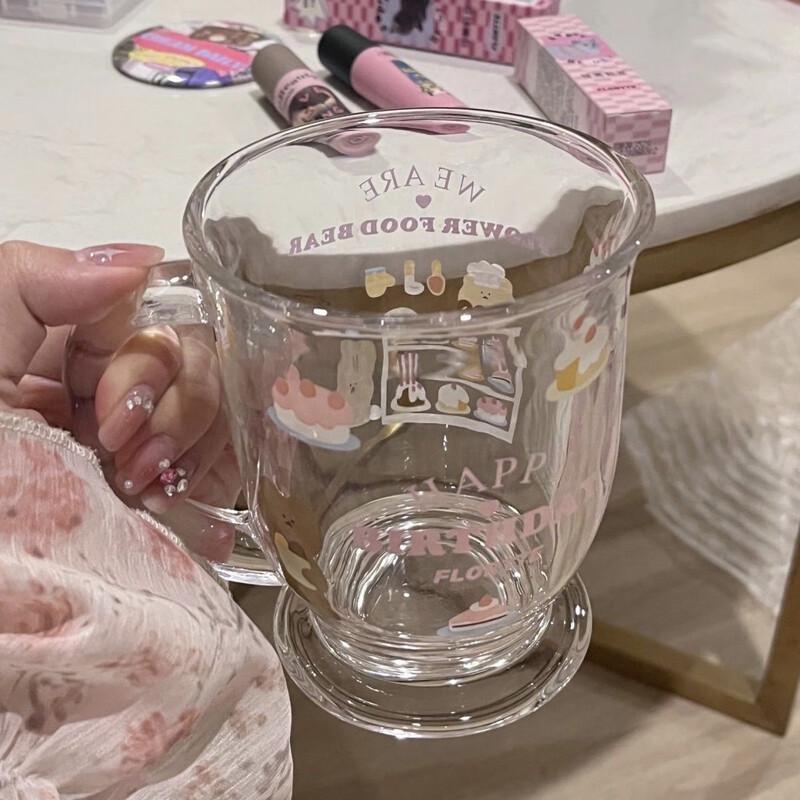 Tazza Grande in Vetro Cartone Animato Carino Shangqi