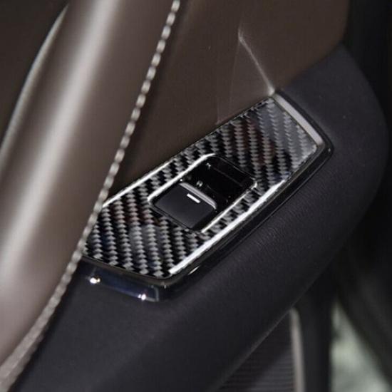 4Pcs Carbon Fiber Interior Window Control Cover Trim For Mazda CX-9 Type B