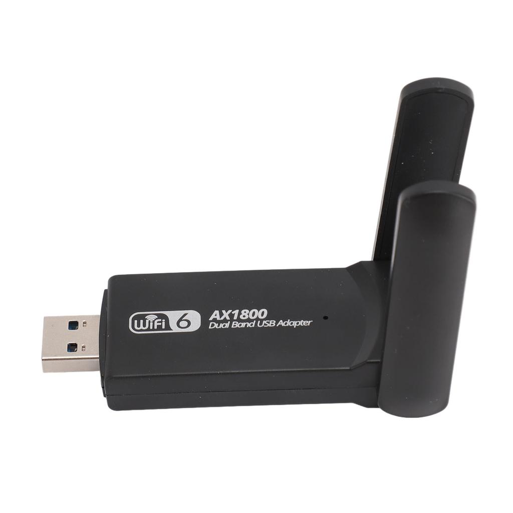 USB WiFi 6 Adapter 1800Mbps 2.4G 5G Dual Band Wireless Network Adapter for Windows 10 11