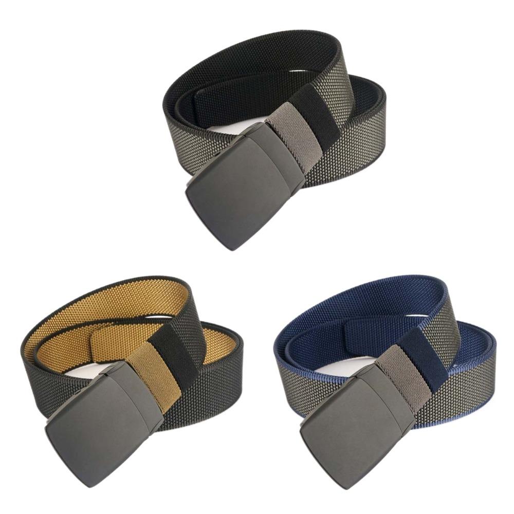 Rotating Double-sided Men Nylon Waist Belts Quick Release Belt Accessories Man Waistbands Trendy Alloy Buckle Korean Waist Strap