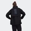 Adidas Logo Print Zip-Up Collar Jacket Unisex Outerwear Black HG6033