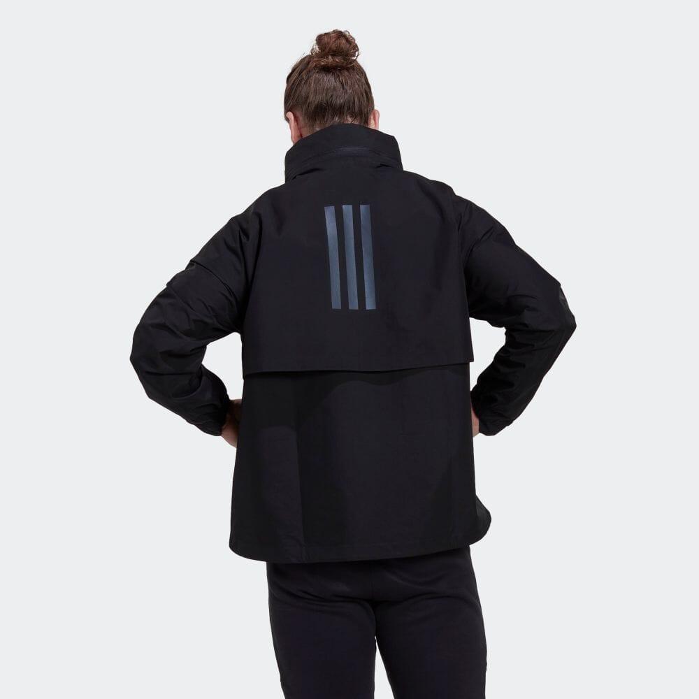 Adidas Logo Print Zip-Up Collar Jacket Unisex Outerwear Black HG6033