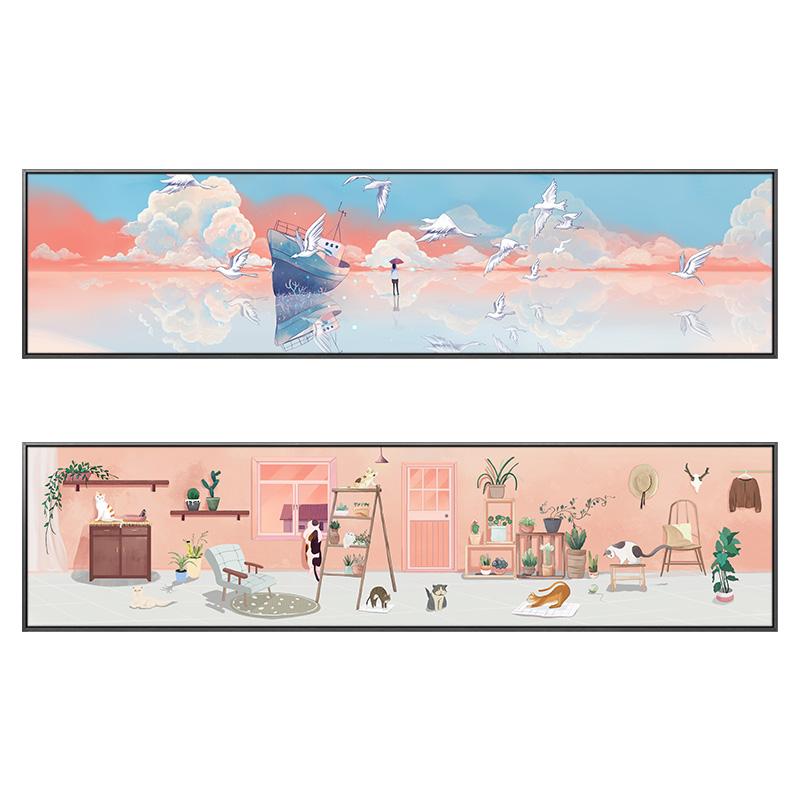 Fantasy Bedside Jednorožec Zasněný plakát a obrazy na plátně Nodic Style Wall Art Plakáty do obývacího pokoje Ložnice Galerie