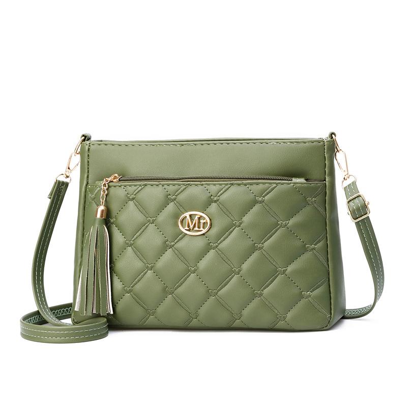 New Large-capacity Square Bag Fashionable Shoulder Bag Retro High-end Tassel Multi-compartment Messenger Bag