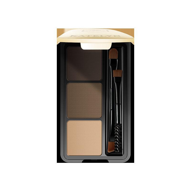 Трехцветная пудра для бровей, Карандаш для бровей, Артефакт для бровей, Компактный и портативный, Укладка бровей одной линией, Естественный макияж, Новички 3.6g