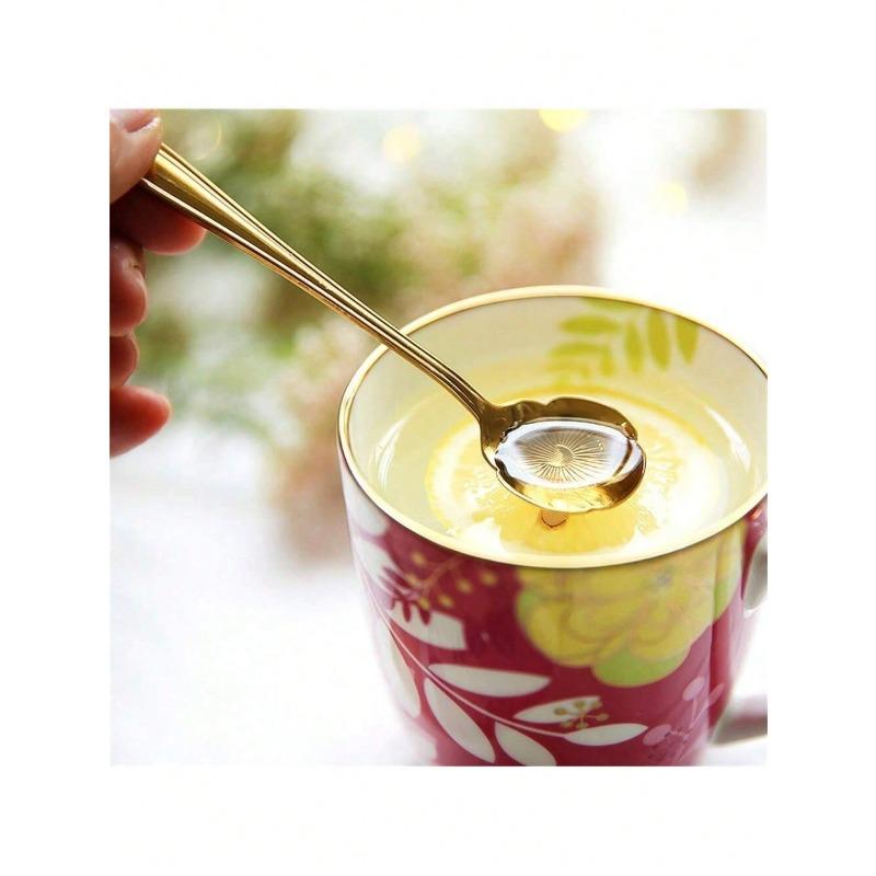 Stainless Steel Leaf Design Spoons, Creative Coffee Stirring Spoons, Multi-Function Cake Dessert Daily Use Spoons