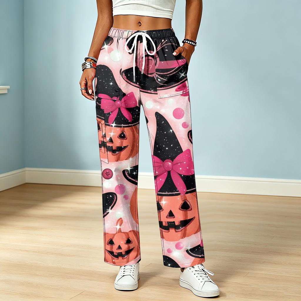 Women's Color Drawstring Elastic Waist Scrub Pants with Pockets for Nurses and Caregivers