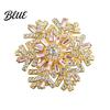 Women Fashion Accessory Rotating Snowflake Brooch Rhinestone Lapel Pin Decorative