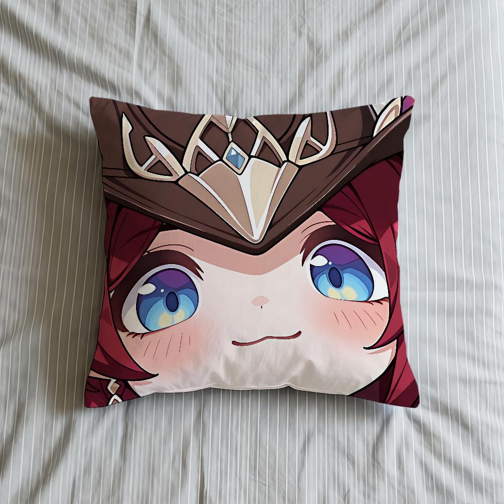 Face Impact Cushion Cover Soft Case Genshin Sofa Living Game Room Home Comfortable Office Decor Protective Q Cute Pillow