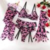 Sex Underwear Leopard Print Sexy Bra Gloves Leg Socks Set Female Spot Second Hair