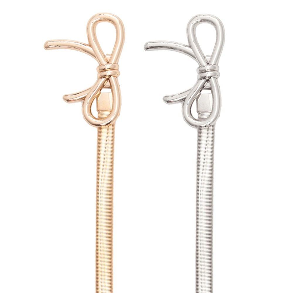 Metalowa Klamra Kokarda Elastyczny Pasek Cynk Stop Cynku Pasek do Dżinsów Vintage Elastyczny Pasek Codzienny