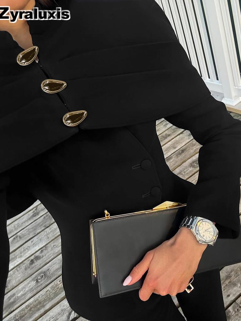 Style Autumn Women's Clothing Boutique Not Collision Model Slim Fit High Waist Short Jacket Luxury Feeling