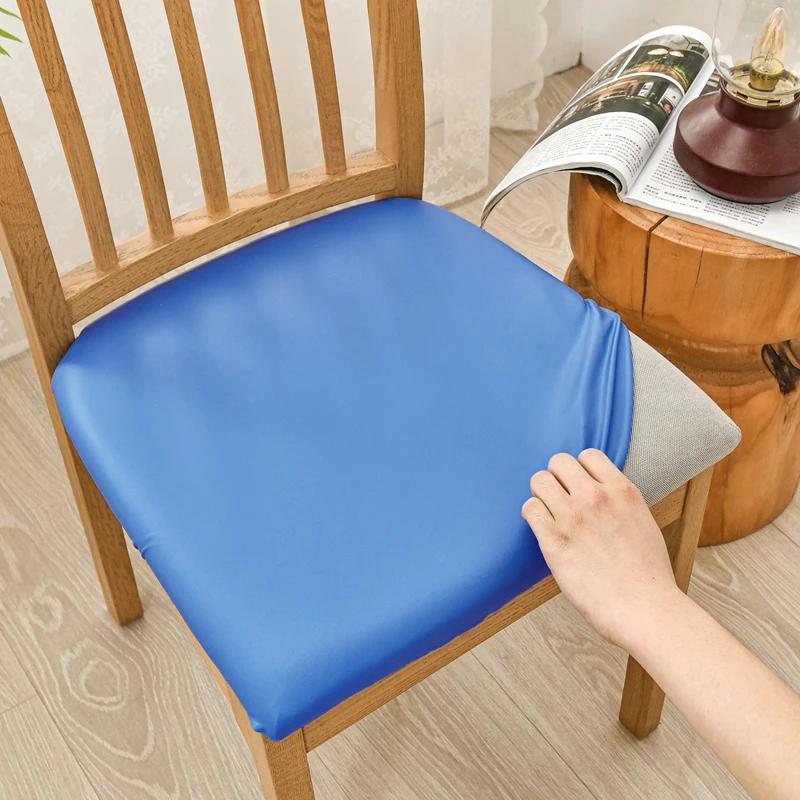 1pc Waterproof Pu Chair Cushion Cover For Kitchen Dining Room Leather Seat Cover Dining Room Chair Seat Cushion Cover