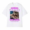 Dead Inside But Still Horny Funny Cat Meme Tshirt Humor Pet Retro Style Short Sleeve T Shirt Men Women Fashion Cute Tops Tshirt