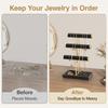 Organiseringsstativ for trearmbånd 3-lags halskjede Oppbevaringsstativ Oppgradert smykkeskjermstativ unisex