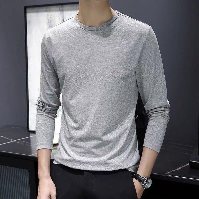 Men S Long Sleeve T Shirt Slim Fit Solid Color Casual Basic Top