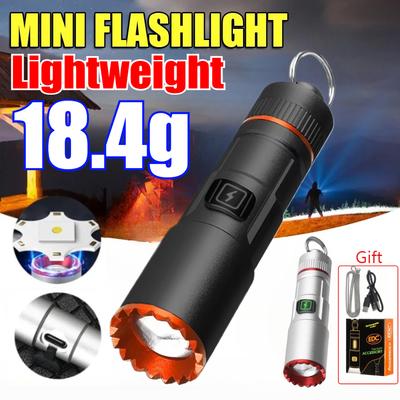 Potente Mini Torcia LED EDC Tascabile in Lega di Alluminio Piccola Torcia Tipo di Batteria 10180 Ricaricabile Type-C Lanterna Illuminazione di Emergenza