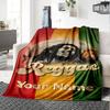 Bob Marley Personalized Text Blanket Throw Customizable Blanket Comfortable Suitable for Chair Living Room Seaside Sofa Four Seasons Multipurpose